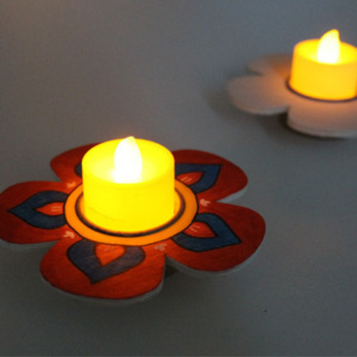 전통 꽃촛대(촛대+LED촛불)